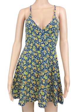 Forever 21 Floral Print V-Neck Racerback Dress
